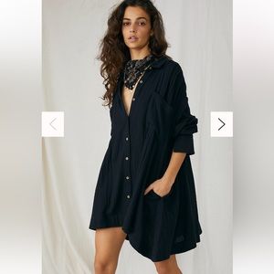FREE PEOPLE Voyager Shirtdress | Black | Sz Medium